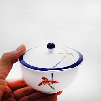 Amazon｜香蘭社 湯呑 蓋付湯呑 オーキッドレース ホワイト 100ml 1005